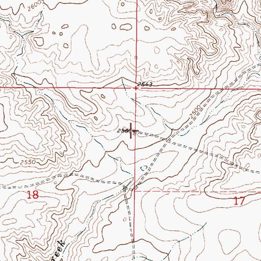 Topographic Map of 28N46E18AADD01 Well, MT