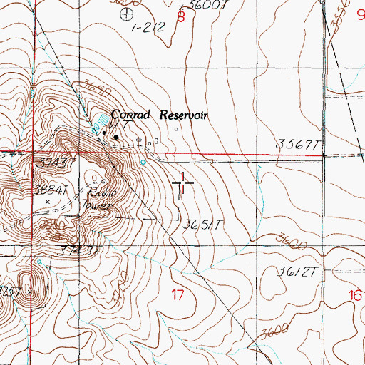 Topographic Map of 28N03W17ABBC01 Well, MT