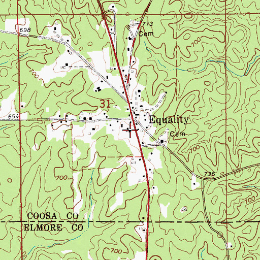Topographic Map of Bethesda Church, AL