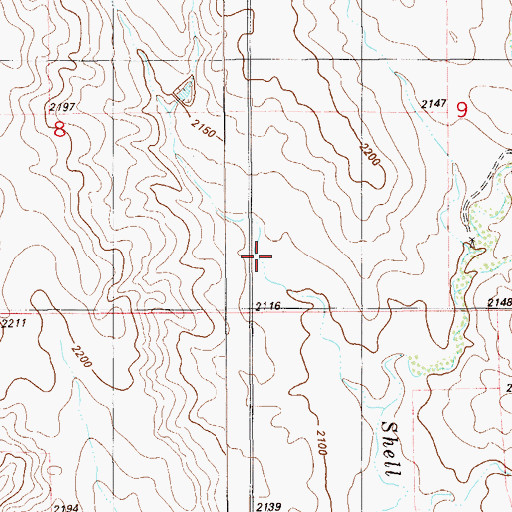 Topographic Map of 28N57E09CC__01 Well, MT