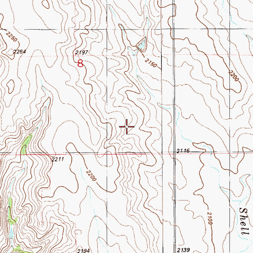 Topographic Map of 28N57E08DD__01 Well, MT