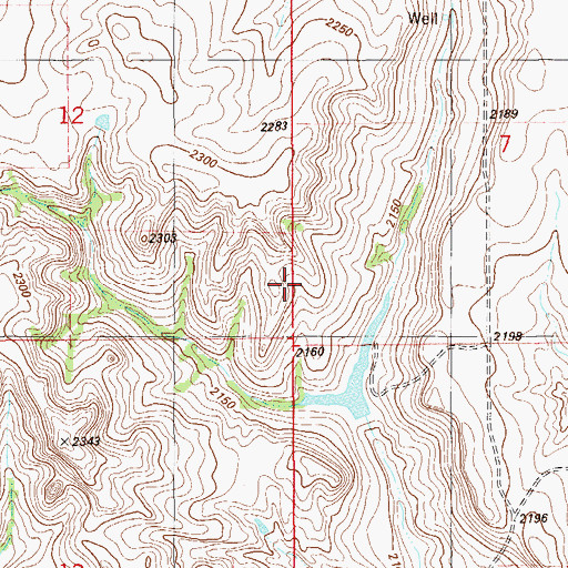 Topographic Map of 28N57E07CC__01 Well, MT