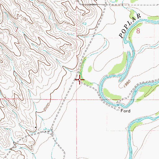 Topographic Map of 28N51E08CCBC01 Well, MT