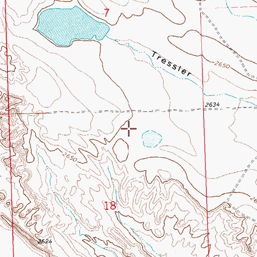 Topographic Map of 28N27E18AB__01 Well, MT