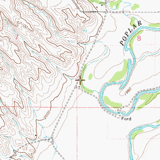 Topographic Map of 28N51E08CCBB01 Well, MT