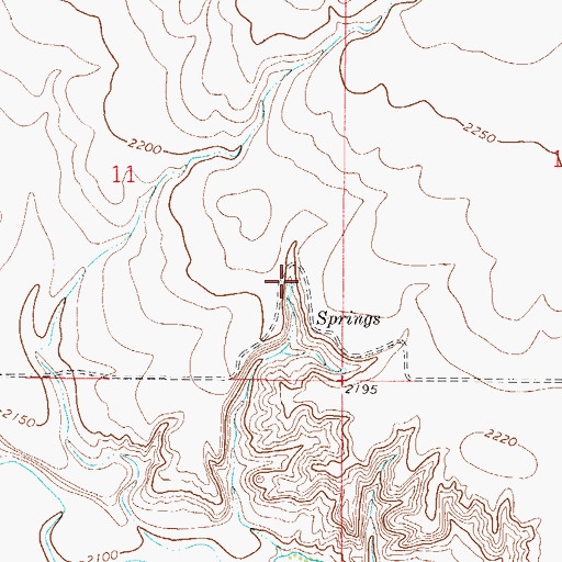 Topographic Map of 28N48E11DDAB01 Spring, MT