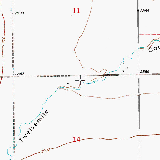 Topographic Map of 28N10E14AB__01 Well, MT