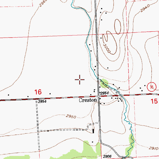Topographic Map of 28N20W16AD__01 Well, MT