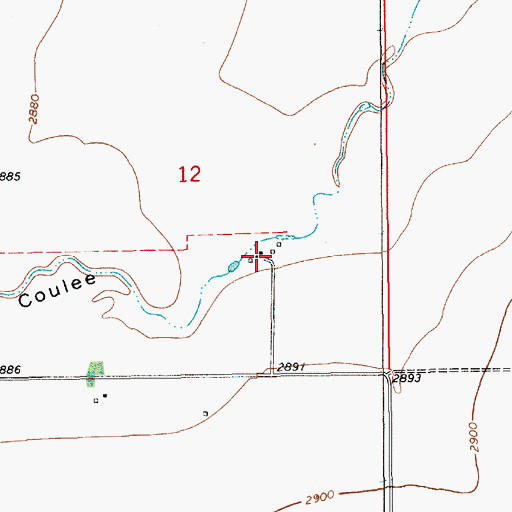 Topographic Map of 28N10E12DBDD01 Well, MT