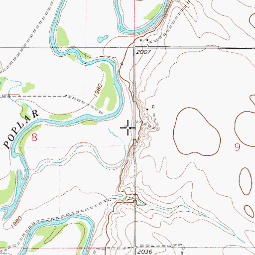 Topographic Map of 28N51E08ADDA01 Well, MT