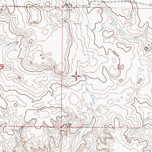 Topographic Map of 28N45E10CBAC01 Well, MT
