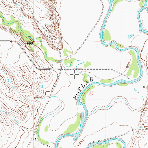 Topographic Map of 28N51E08BDBA02 Well, MT