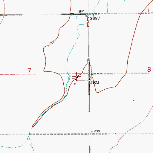 Topographic Map of 28N10E07DA__01 Well, MT