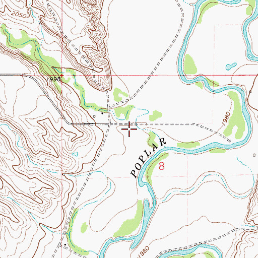 Topographic Map of 28N51E08BDBA01 Well, MT