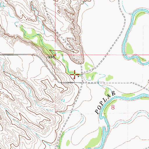 Topographic Map of 28N51E08BBDA01 Well, MT
