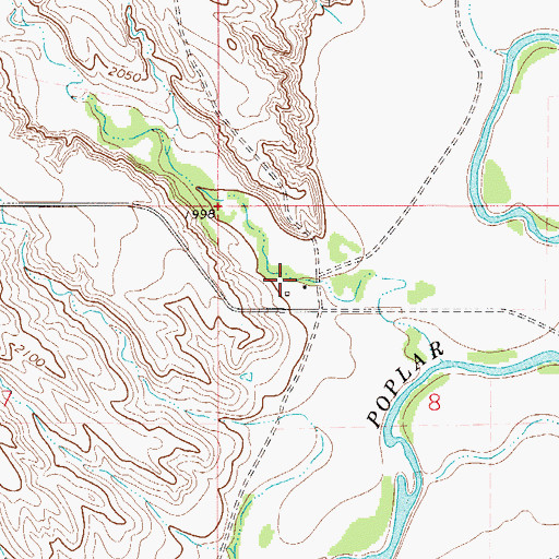 Topographic Map of 28N51E08BBDB01 Well, MT