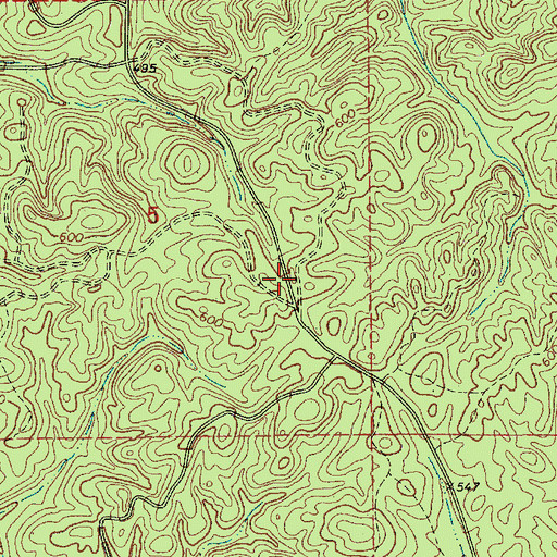 Topographic Map of Mount Sinai Cemetery, AL