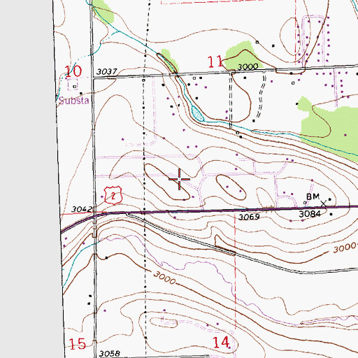 Topographic Map of 28N22W11CD__01 Well, MT