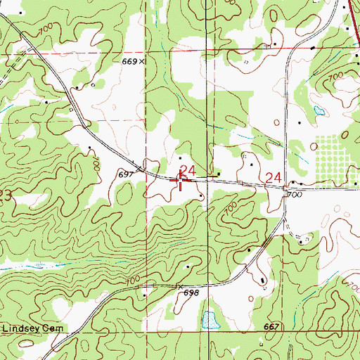 Topographic Map of New Life Church, AL