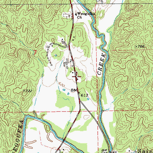 Topographic Map of O J Mooney Family Cemetery, AL