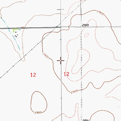 Topographic Map of 28N11E12AD__01 Well, MT
