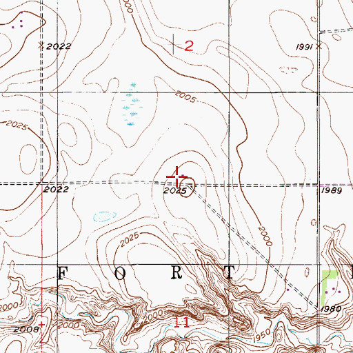 Topographic Map of 28N54E02DCCC01 Well, MT