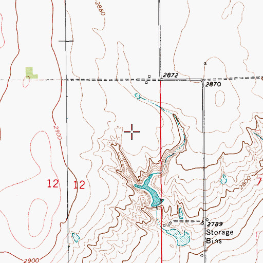 Topographic Map of 28N12E12AA__01 Well, MT
