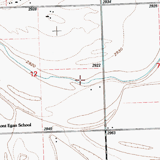 Topographic Map of 28N21W12DA__01 Well, MT