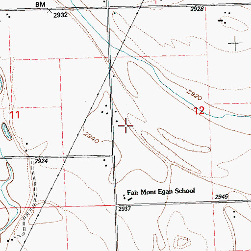 Topographic Map of 28N21W12CB__01 Well, MT