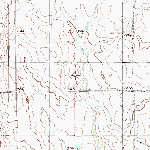 Topographic Map of 28N57E04DC__01 Well, MT