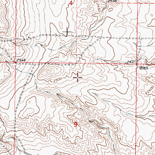 Topographic Map of 28N46E09ABBC01 Well, MT