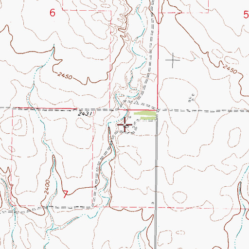 Topographic Map of 28N43E07AABD01 Well, MT
