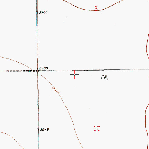 Topographic Map of 28N10E10BA__01 Well, MT