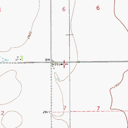 Topographic Map of 28N10E07BB__01 Well, MT