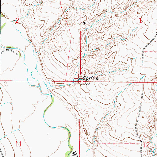 Topographic Map of 28N46E01CCCC01 Spring, MT