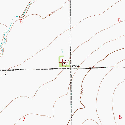 Topographic Map of 28N11E06DDDA01 Well, MT