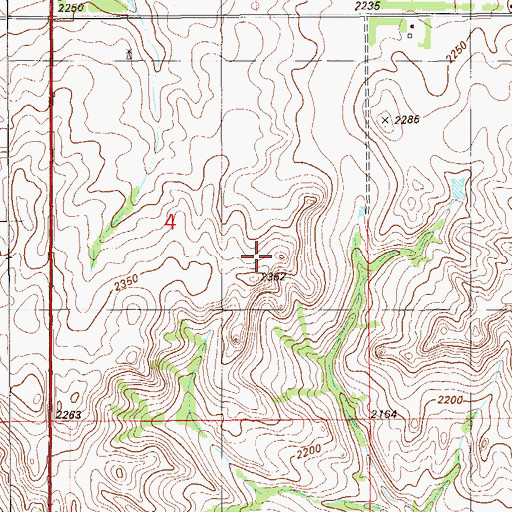 Topographic Map of 28N56E04DA__01 Well, MT