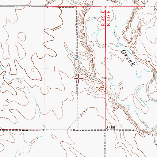 Topographic Map of 28N49E01DA__01 Well, MT