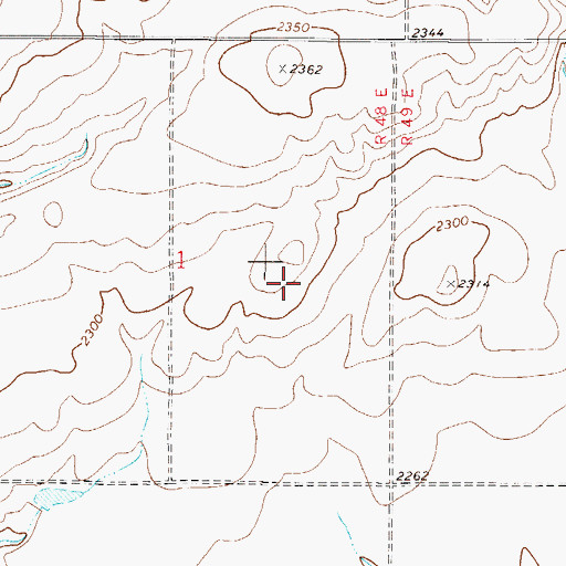 Topographic Map of 28N48E01DA__01 Well, MT