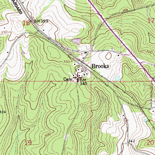 Topographic Map of Brooks Church, AL