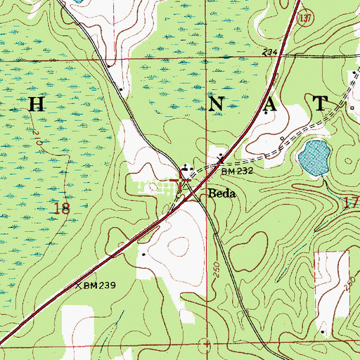 Topographic Map of Beda Cemetery, AL