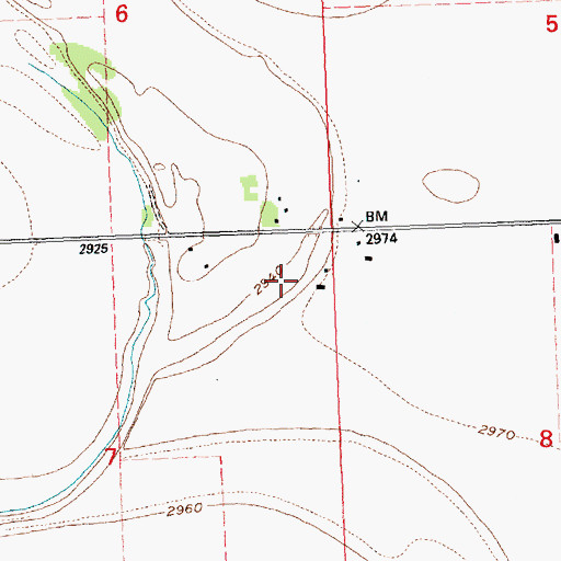Topographic Map of 28N20W07AA__01 Well, MT