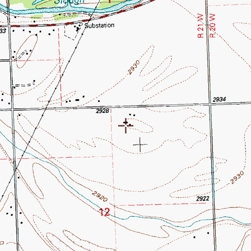 Topographic Map of 28N21W12AB__01 Well, MT