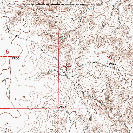 Topographic Map of 28N46E05CBCA01 Well, MT