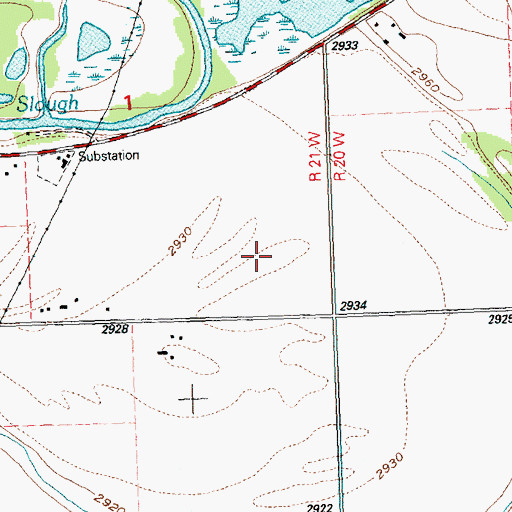 Topographic Map of 28N21W01DD__01 Well, MT