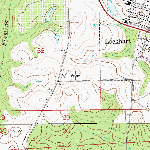 Topographic Map of Lockhart Cemetery, AL