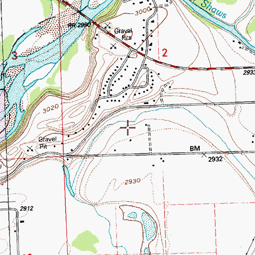 Topographic Map of 28N21W02CD__01 Well, MT