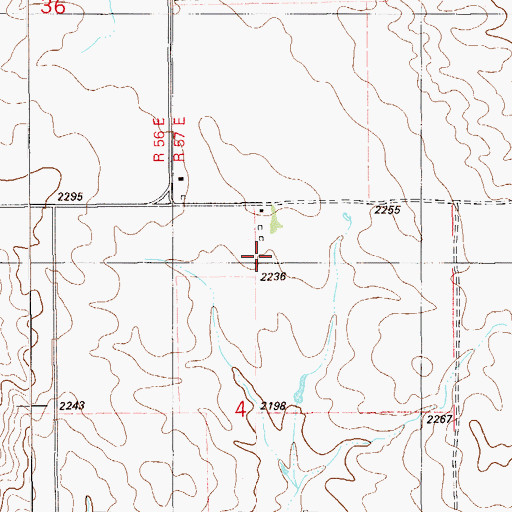 Topographic Map of 28N57E04AB__01 Well, MT