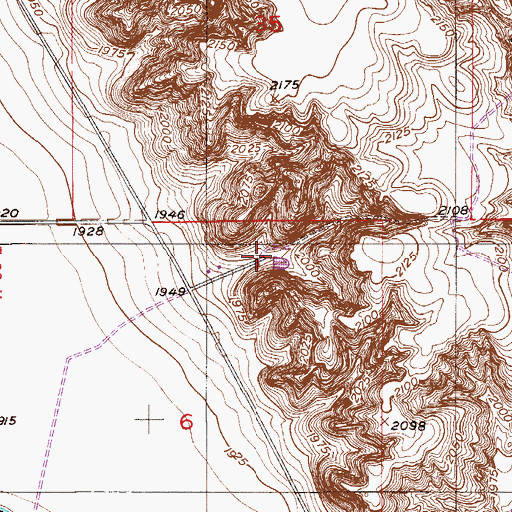 Topographic Map of 28N55E06ABAC01 Well, MT