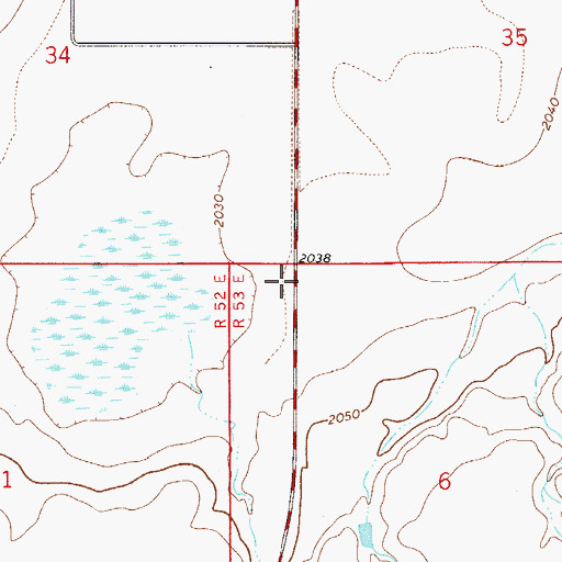 Topographic Map of 28N53E06BBAB01 Well, MT